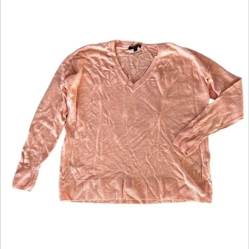 Eileen Fisher Petite organic linen pink knit sweater size PP XS